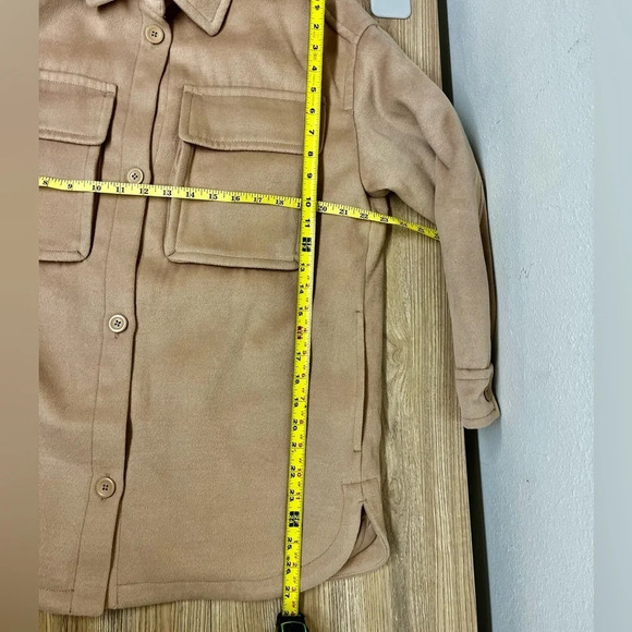 NWT Abercrombie & Fitch Oversized Thick Wool Pocket Shacket in Camel - Size XS - Picture 6 of 8